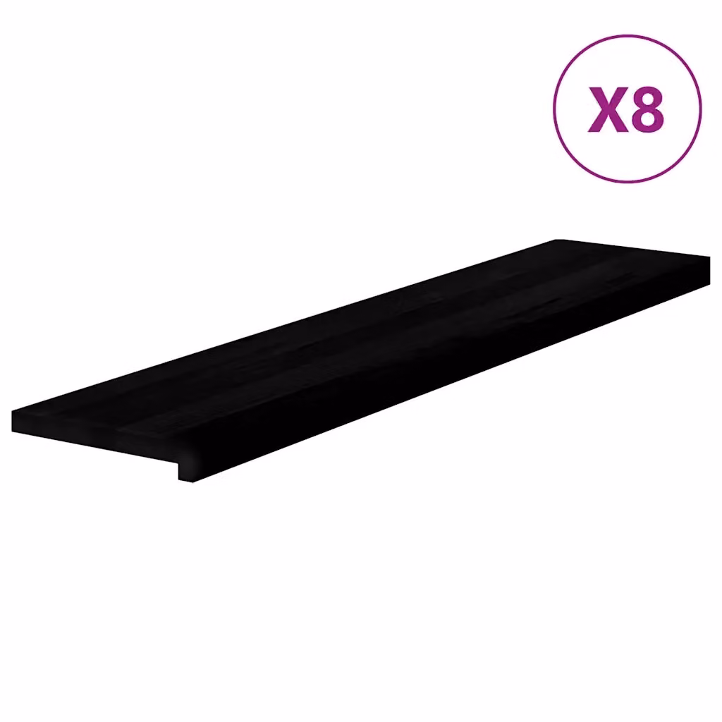 Set di 8 gradini in legno massello di rovere color marrone scuro vidaXL L: 120 cm, P: 25 cm, H: 2 cm – 2