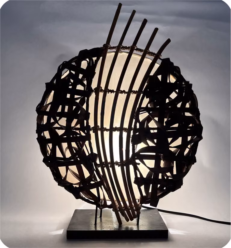 Lampada decorativa Lampada d'atmosfera Lampada asiatica Lampada da terra Lampada da tavolo Lampada da tavolo Bali Asia Feng Shui, bianco