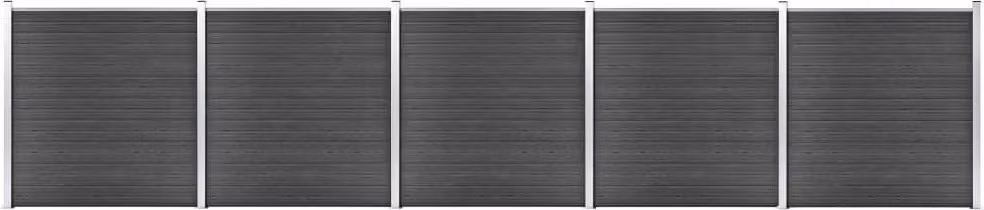 Maison Exclusive - Set di elementi per recinzione in WPC 872 x 186 cm, nero