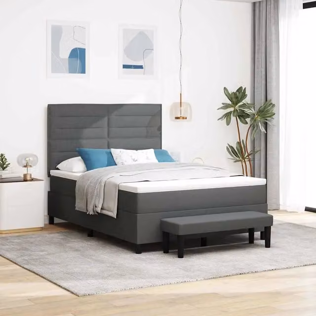 Letto ibrido con molle a tasche e cuscino vidaXL Grigio L/P: 140 x 190 cm
