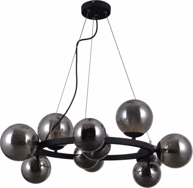 Lampadario Italux Montora moderno nero satinato 11xG9