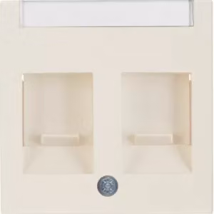 Berker 11818982 Elemento centrale con sportelli antipolvere e campo di scrittura, bianco lucido Berke