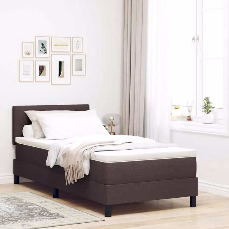 Letto ibrido con testiera vidaXL in tessuto marrone scuro L: 80 cm, P: 200 cm