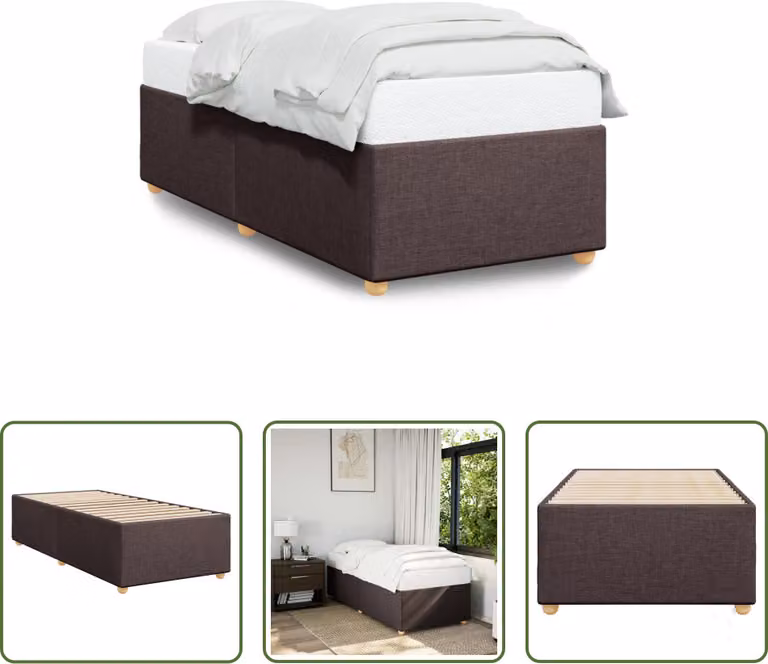 The Living Store rete marrone scuro 90x200 cm in tessuto