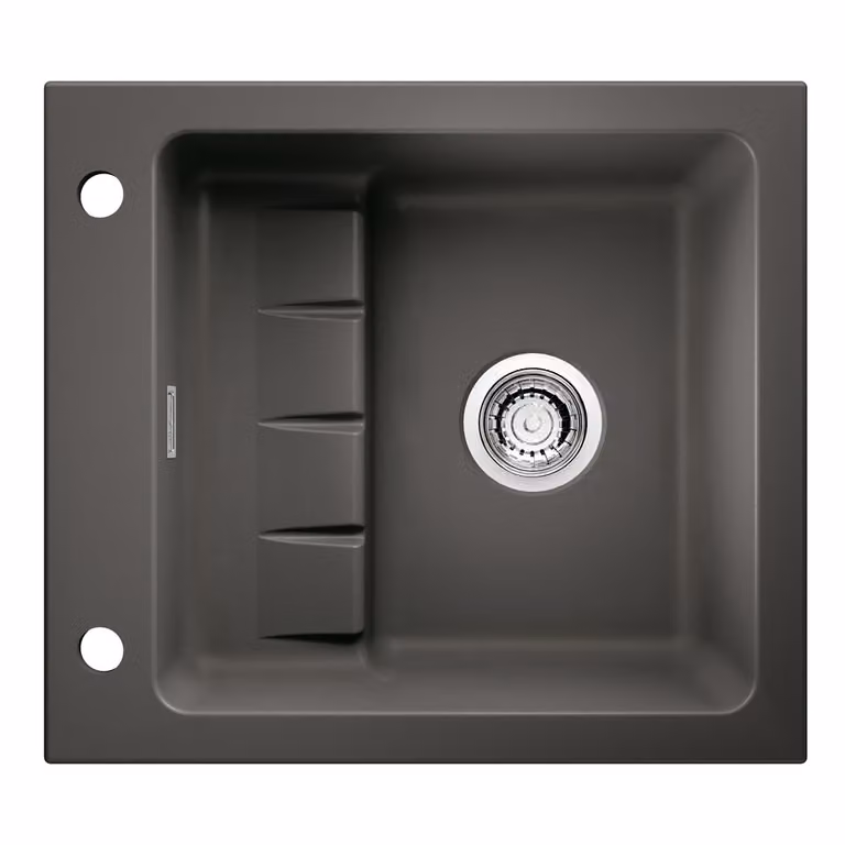NABER 1091002 Lavello da incasso PickUP E con miscelatore girevole Premium, a partire da 600 mm di larghezza del mobile, Vetroceramica, ardesia