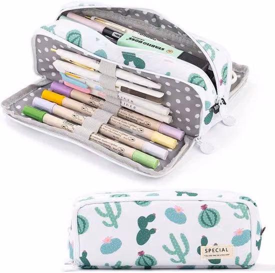 Portaoggetti da scrivania capiente con 3 scomparti, ampio scomparto per penne a sfera per ragazzi e ragazze, materiale scolastico, articoli di cancelleria per la scuola e forniture per ufficio -