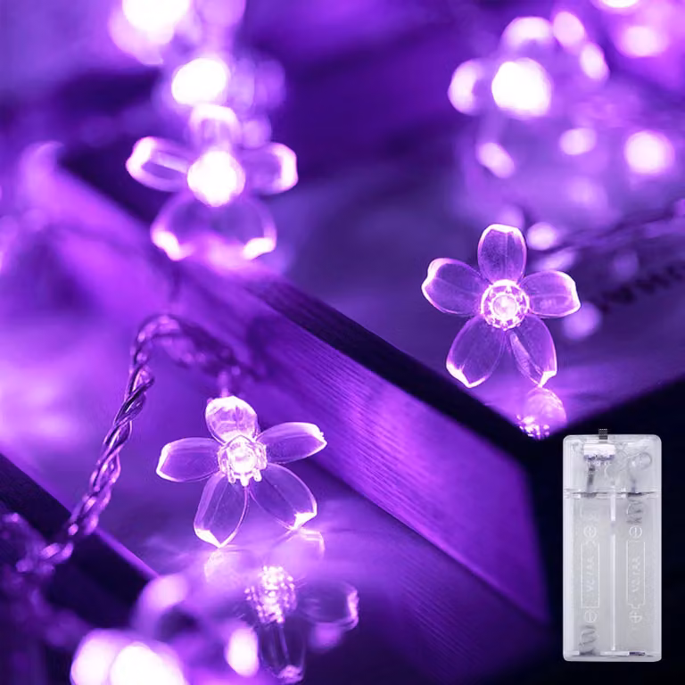 Catena luminosa a forma di fiori di ciliegio - 10 LED - Modello EC238Y