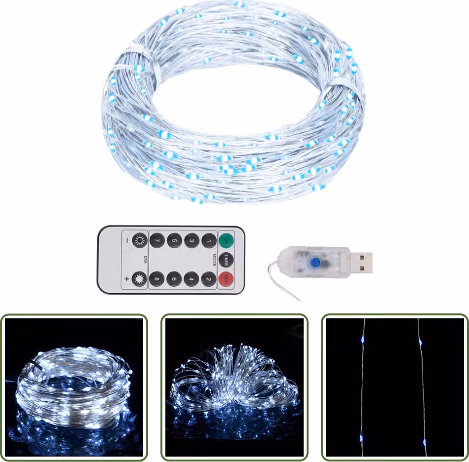 The Living Store Fiabe a LED con 300 LED bianco freddo 30 m