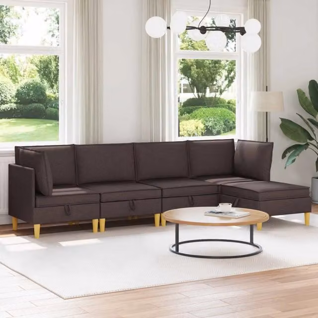Set di divani modulari con spazio di archiviazione 5 pz Tessuto 3413696