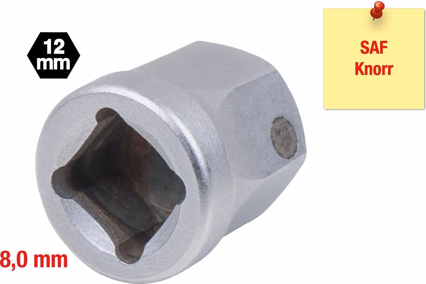 KS Tools inserto speciale quadrato con magnete, 8,0 mm, per selle SAF e Knorr
