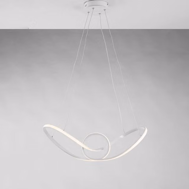 Lampadario a sospensione IPERBRIKO in metallo e alluminio bianco con LED integrato L: 68 cm, P: 24 cm, H: 150 cm