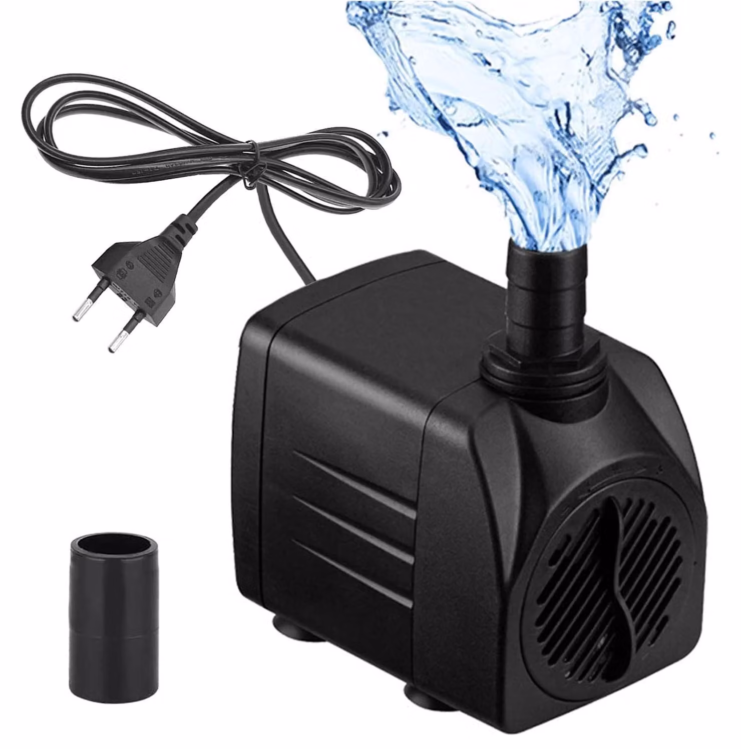 Pompa sommergibile - Mini pompa - 10 W - 750 l/h - Silenziosa - Cavo di alimentazione 1,5 m - 2 ugelli