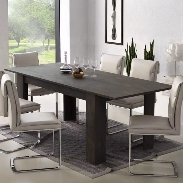 DMORA Marene Tavolo Allungabile Rettangolare Antracite L: 200 cm, P: 90 cm, H: 75 cm – 1