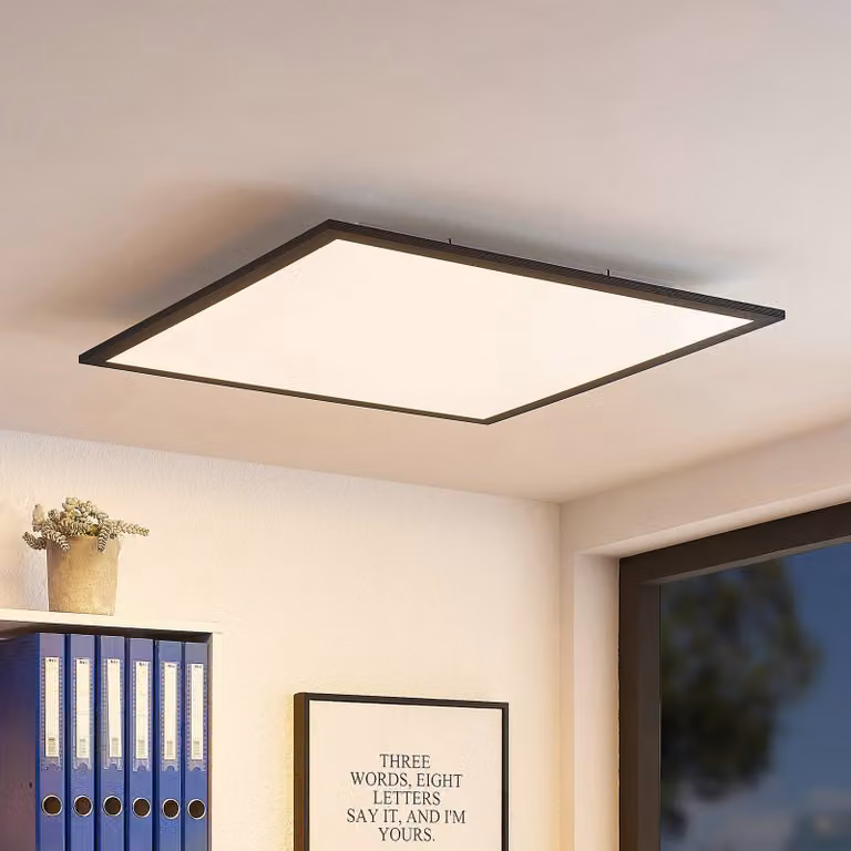 Pannello LED Lindby Nelios, 62 x cm, 4.000K, nero, metallo Nelios, Nero, Cucina, Alluminio, Moderno, Pannello LED