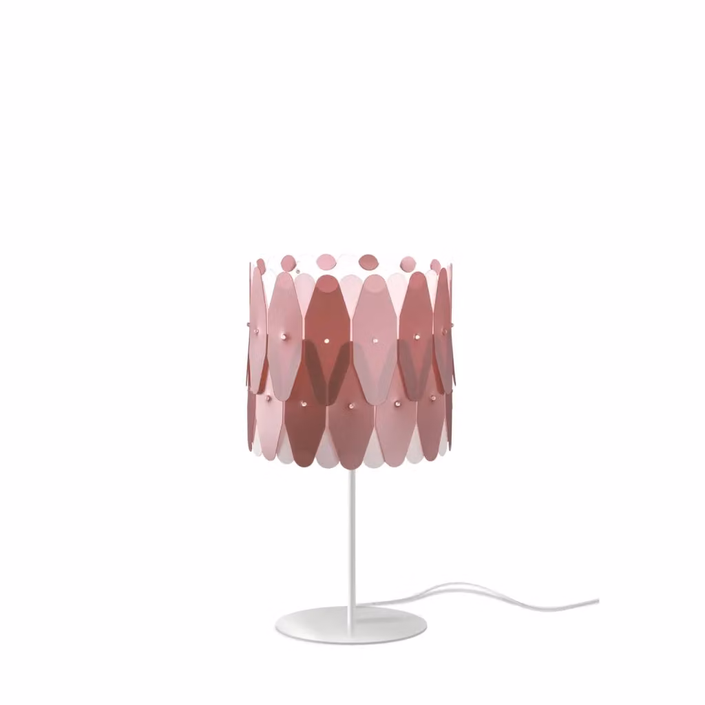 Lampada da scrivania moderna Amanda Polilux Linea Zero in metallo rosa con attacco E27 – 2