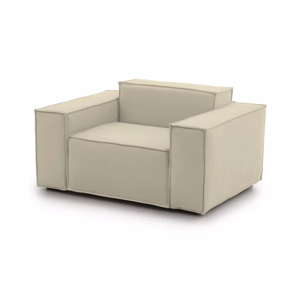 Poltrona relax Leonia Talamo Italia in tessuto beige con struttura in legno massello L: 140 cm, P: 95 cm, H: 70 cm – 2