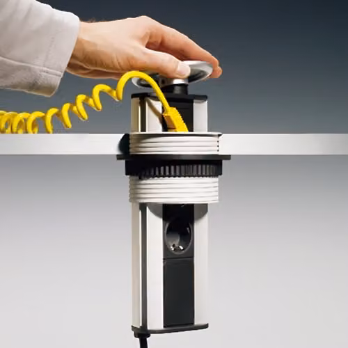 Schulte EVOline Port 00.214 Presa di corrente a scomparsa a 3 vie in acciaio inox