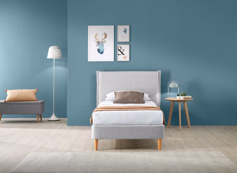 Letto PARIGI Grigio chiaro 90 x 200 cm