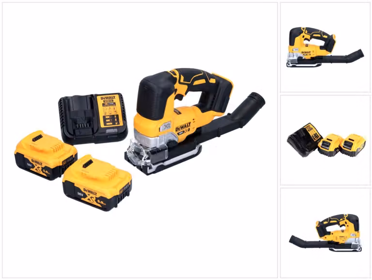 Seghetto alternativo senza spazzole DeWalt DCS 334 P2 18V + 2 batterie da 5,0Ah + caricabatterie