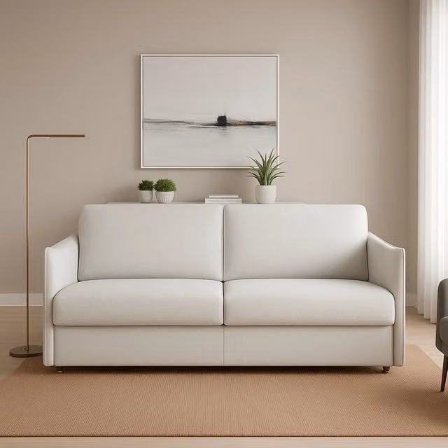 Divano Fisso 2 Posti Varedo Made in Italy con Rivestimento Sfoderabile Grigio Chiaro L: 180 cm, P: 95 cm, H: 90 cm