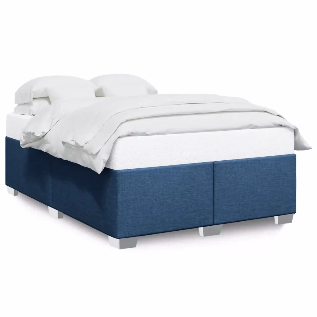 vidaXL Giroletto senza Materasso Blu in Tessuto L: 160 cm, P: 200 cm – 2