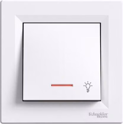Pulsante luminoso con retroilluminazione con cornice, bianco Schneider Asfora EPH1800121