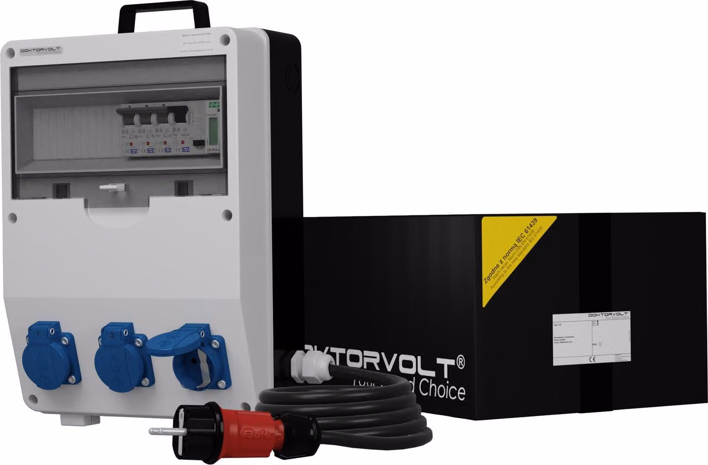 Distributore di corrente TD-S/FI 3x230V Cavo SKH Contatore di elettricità MID Doktorvolt 9856