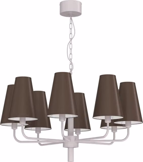 Lampadario moderno Tortola 8xE14 cashmere marrone Luminex
