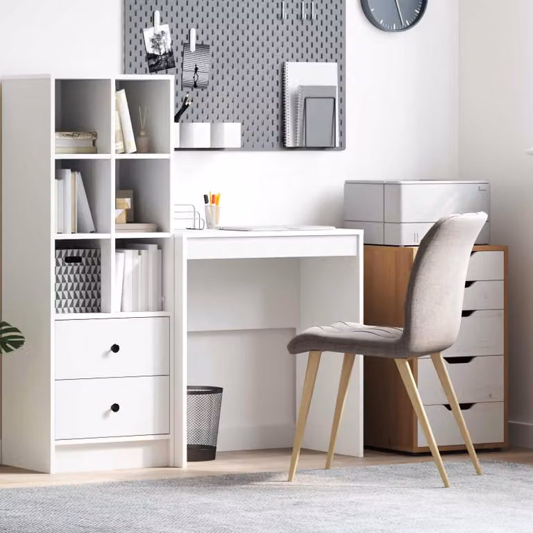 Scrivania minimalista vidaXL in MDF bianco L 70 cm x P 40 cm x H 76 cm