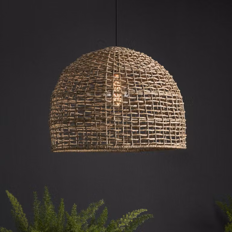 PR Home Lampada a sospensione Cebu, dimmerabile, Legno chiaro, Soggiorno / Sala da pranzo, Legno, Campagna / Rustiche, Lampada a sospensione