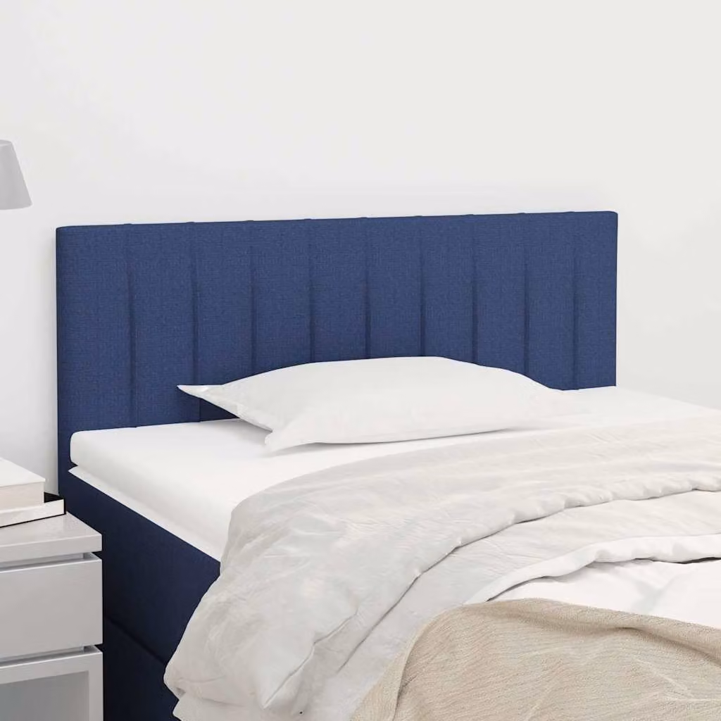 Testiera per letto vidaXL in tessuto blu con struttura in legno, L: 80 cm, P: 5 cm, H: 78-88 cm