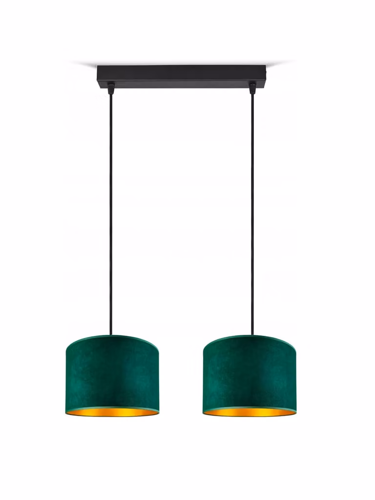 Lampada da soffitto verde lampada velour vintage moderna E27 lampada di design a 2 luci N230-H2-G