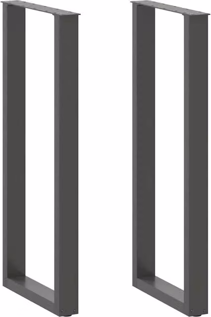 Set di 2 gambe regolabili per tavolo da bar a forma di U 40 x 110-111 cm stile moderno finitura elegante in acciaio antracite 02_0057482