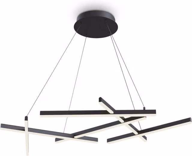 Lampada a sospensione LED Maytoni Line MOD016PL-L75B nera con altezza regolabile