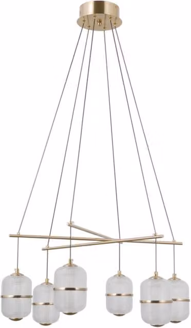 Sospensione ALANI Italux oro vetro 6 luci LED 32W