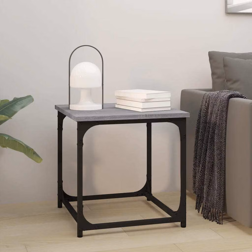 The Living Store Tavolino Grigio Sonoma 40x40x40 cm Materiale a base di legno