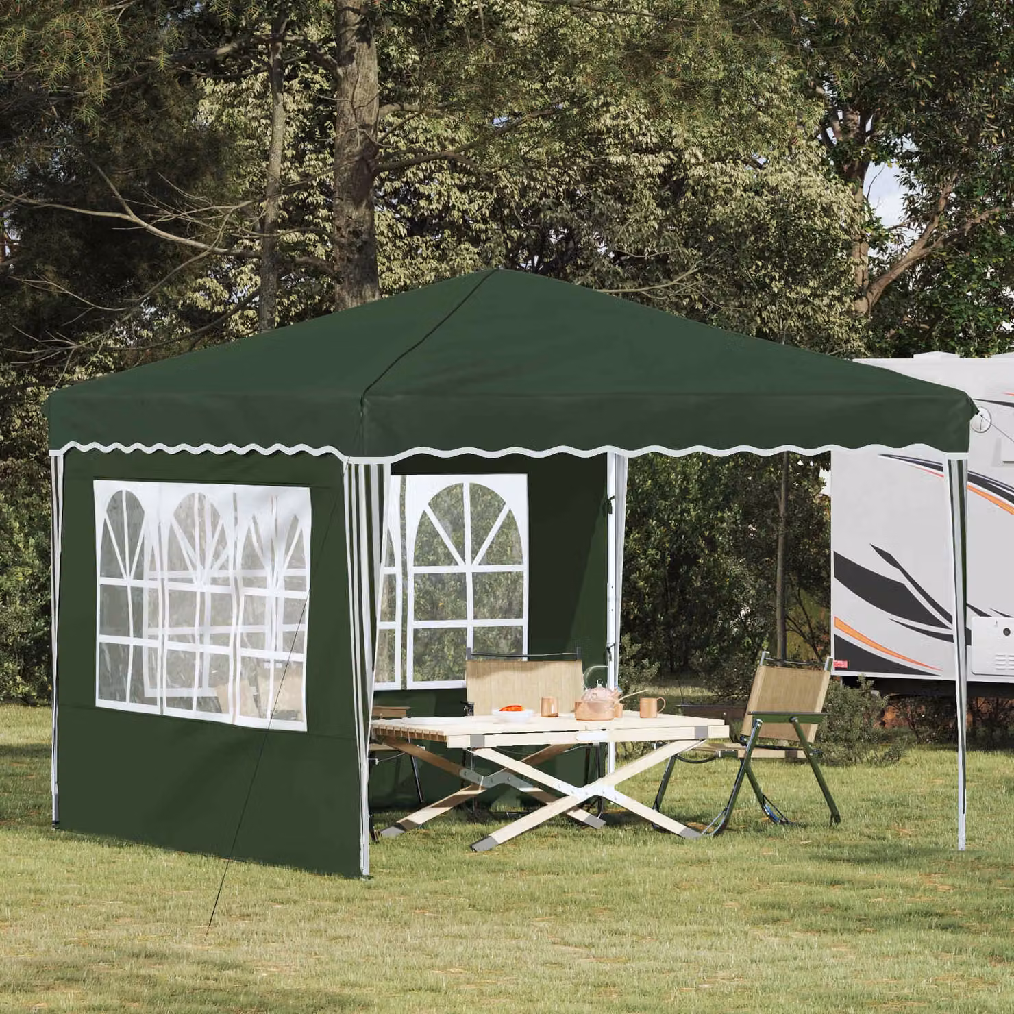 vidaXL Tenda per feste a pop-up Verde L/P/H: 288 x 288 x 245 cm