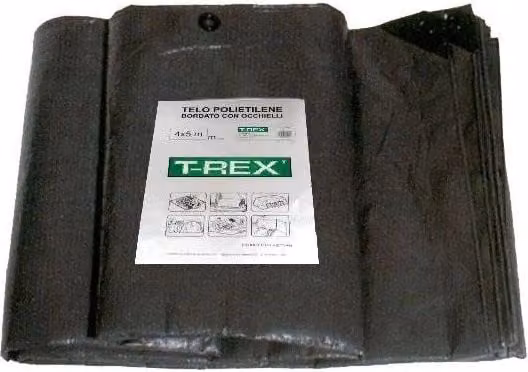 T-Rex Telone in Plastica Impermeabile e Antistrappo in Polietilene Doppia Laminazione Verde Scuro 12x15 m