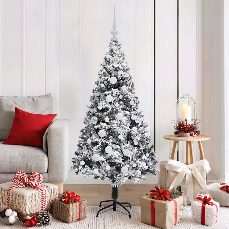 Albero di Natale artificiale vidaXL con 150 LED bianco caldo, verde, Altezza: 150 cm