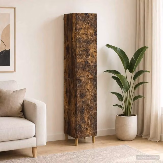 Set di 2 armadi moderni vidaXL in legno ingegnerizzato color rovere fumo con cassetti interni e ripiani per camera da letto
