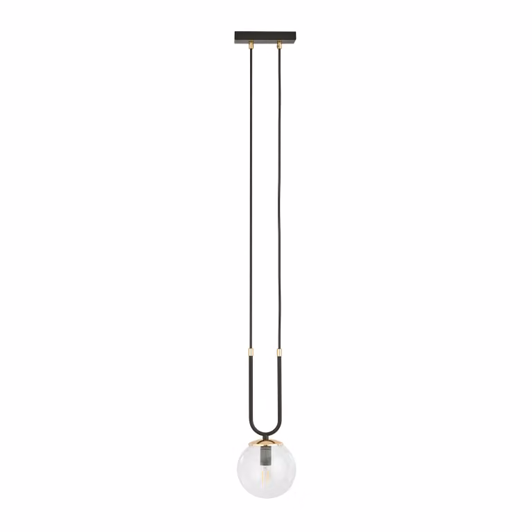 Lampada a sospensione Emibig 1xE14 40W GLAM 1 NERO/TRASPARENTE 1114/1