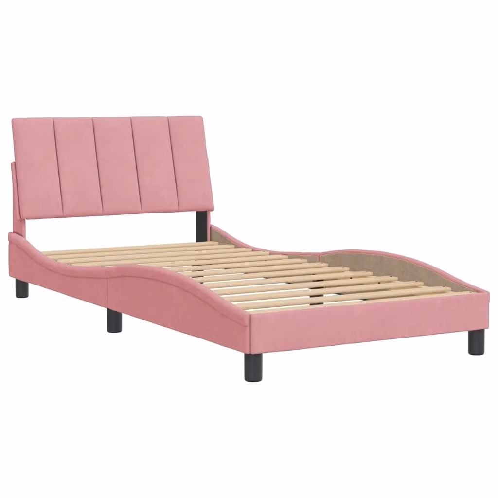 Giroletto senza Materasso Hanko Rosa 100x200 cm in Velluto