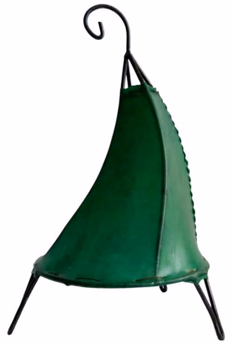 Lampada orientale Lampada Henna Lampada in pelle marocchina Lampada da tavolo Lampada da terra Henna Tissir monocolore 35-38 cm, verde