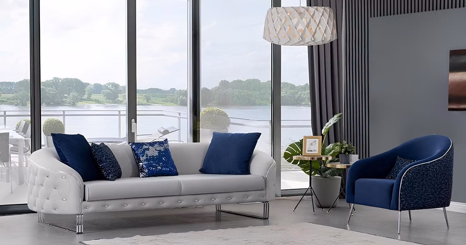 Modern Sofa Set 2 tlg Wohnzimmer Luxus Sofagarnitur 3+1 Sitzer Möbel