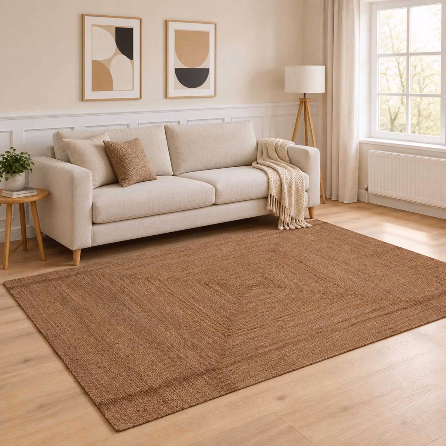 vidaXL Tappeto da Area Grigio 200 x 290 cm Juta