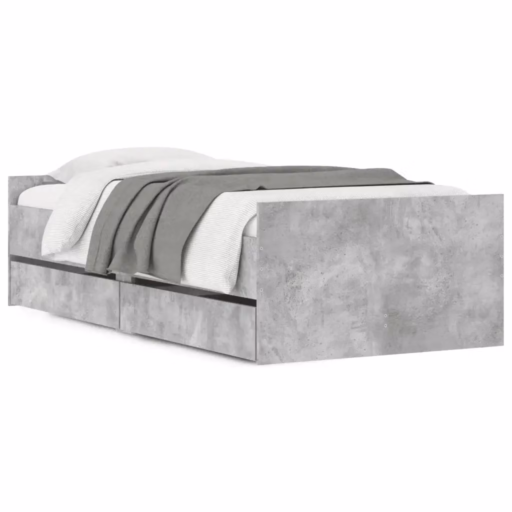 vidaXL Giroletto Moderno con Cassetti in Grigio, L 100 x P 200 cm – 2