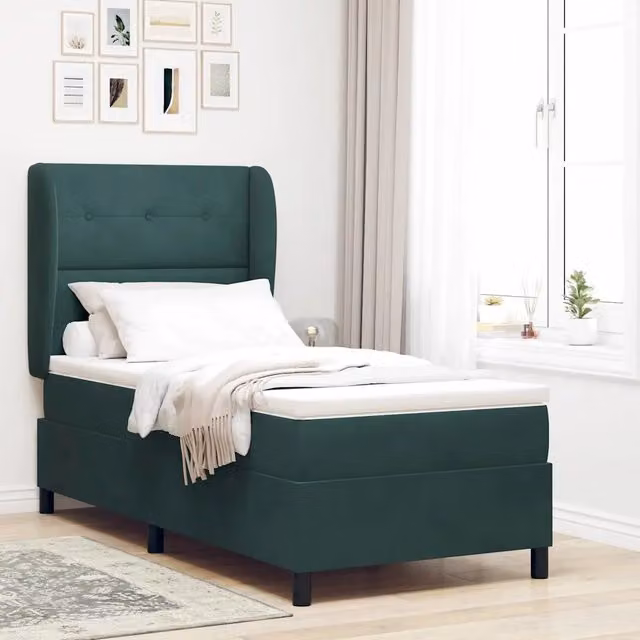 Letto ibrido con testiera in velluto verde vidaXL L/P: 200 x 100 cm