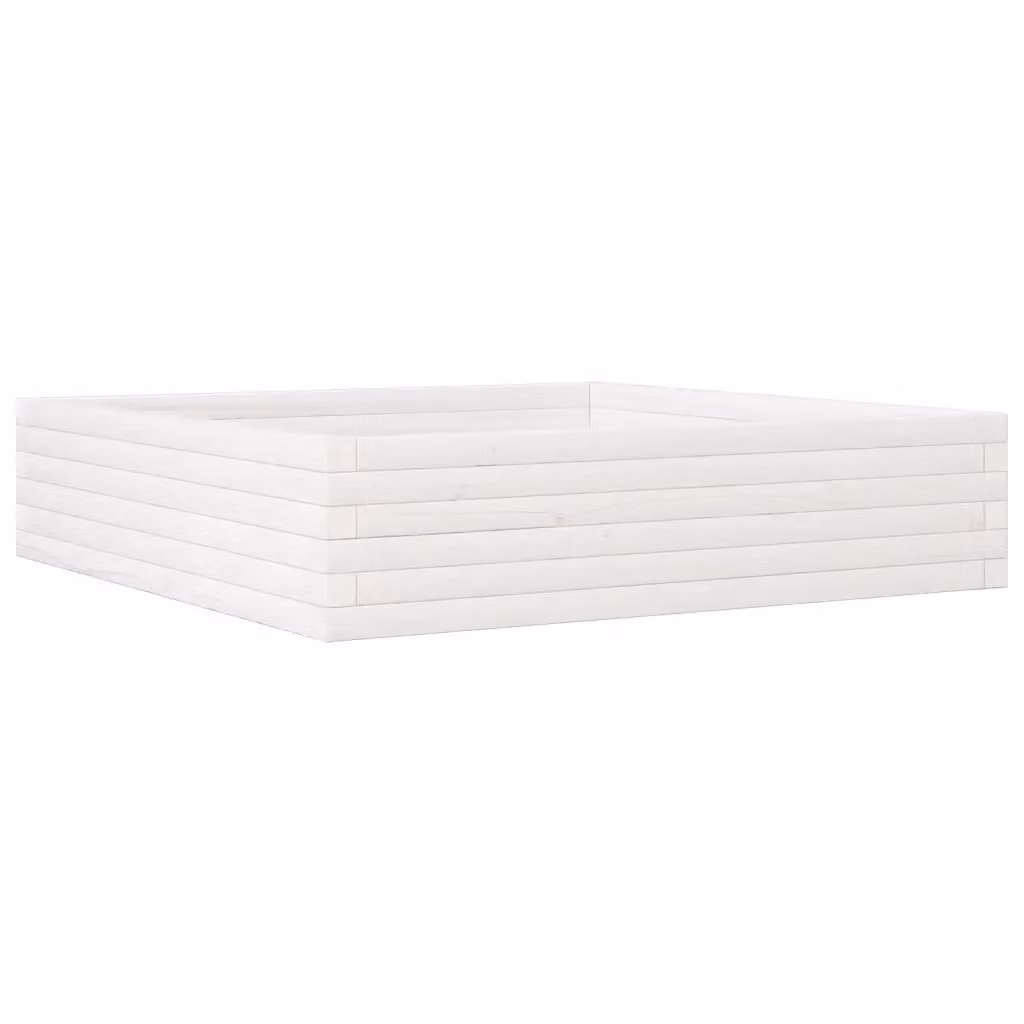 Fioriera da giardino vidaXL in legno bianco L: 100 cm, P: 100 cm, H: 23 cm – 2