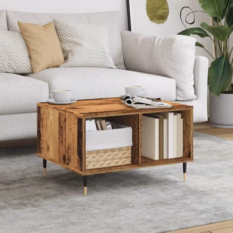 Maison Exclusive - Tavolino effetto legno antico 60x50x36,5 cm Materiale ligneo