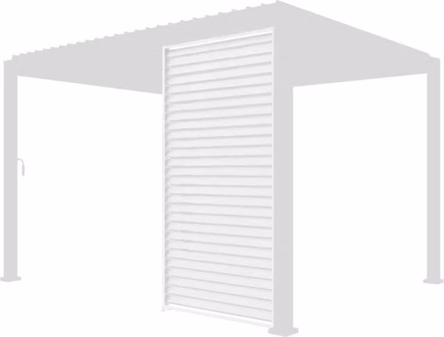 Persiana semi-trasparente in alluminio Sweeek per pergola a lamelle, colore bianco – 1